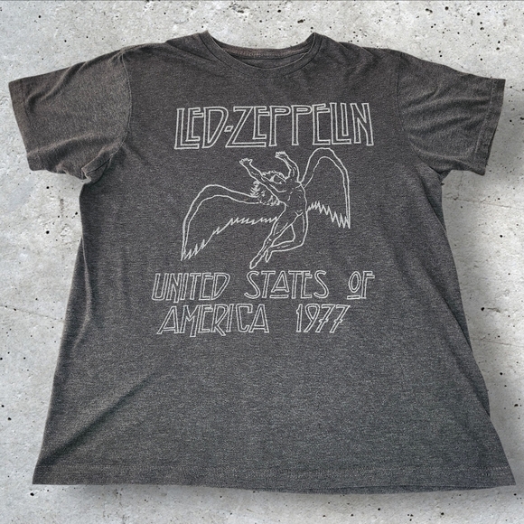 led zeppelin Other - LED ZEPPELIN United States Of America 1977 Grey Tee - Large